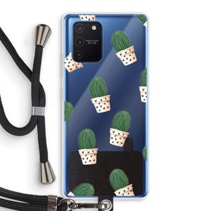CaseCompany Cactusprint roze: Samsung Galaxy Note 10 Lite Transparant Hoesje met koord