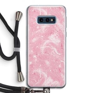 CaseCompany Abstract Painting Pink: Samsung Galaxy S10e Transparant Hoesje met koord