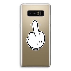 CaseCompany Middle finger white: Samsung Galaxy Note 8 Transparant Hoesje