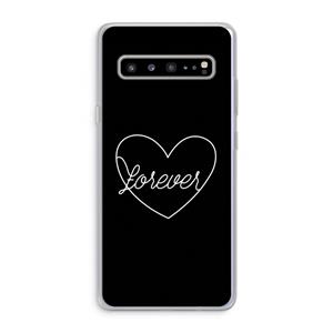 CaseCompany Forever heart black: Samsung Galaxy S10 5G Transparant Hoesje