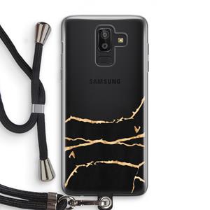 CaseCompany Gouden marmer: Samsung Galaxy J8 (2018) Transparant Hoesje met koord