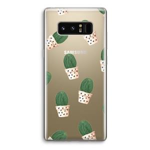 CaseCompany Cactusprint roze: Samsung Galaxy Note 8 Transparant Hoesje
