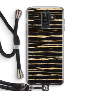 CaseCompany Gouden strepen: Samsung Galaxy J8 (2018) Transparant Hoesje met koord