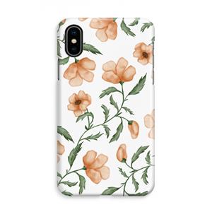 CaseCompany Peachy flowers: iPhone X Volledig Geprint Hoesje