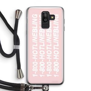 CaseCompany Hotline bling pink: Samsung Galaxy J8 (2018) Transparant Hoesje met koord
