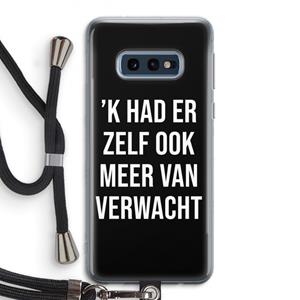 CaseCompany Meer verwacht - Zwart: Samsung Galaxy S10e Transparant Hoesje met koord