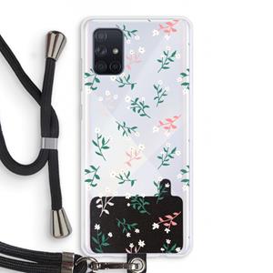 CaseCompany Small white flowers: Samsung Galaxy A71 Transparant Hoesje met koord