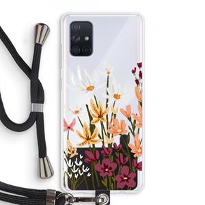 CaseCompany Painted wildflowers: Samsung Galaxy A71 Transparant Hoesje met koord