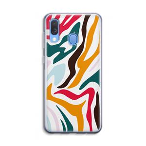 CaseCompany Colored Zebra: Samsung Galaxy A40 Transparant Hoesje