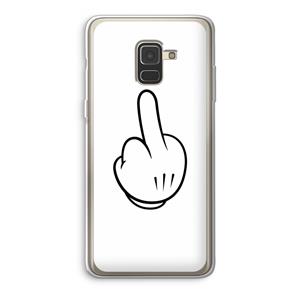 CaseCompany Middle finger white: Samsung Galaxy A8 (2018) Transparant Hoesje