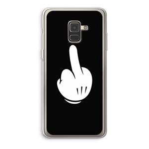 CaseCompany Middle finger black: Samsung Galaxy A8 (2018) Transparant Hoesje