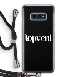 CaseCompany Topvent Zwart: Samsung Galaxy S10e Transparant Hoesje met koord