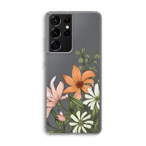 CaseCompany Floral bouquet: Samsung Galaxy S21 Ultra Transparant Hoesje