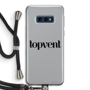 CaseCompany Topvent Grijs Zwart: Samsung Galaxy S10e Transparant Hoesje met koord