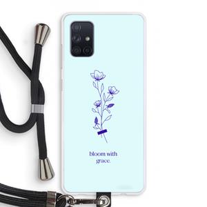 CaseCompany Bloom with grace: Samsung Galaxy A71 Transparant Hoesje met koord