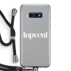 CaseCompany Topvent Grijs Wit: Samsung Galaxy S10e Transparant Hoesje met koord