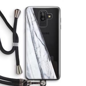 CaseCompany Gestreepte marmer: Samsung Galaxy J8 (2018) Transparant Hoesje met koord