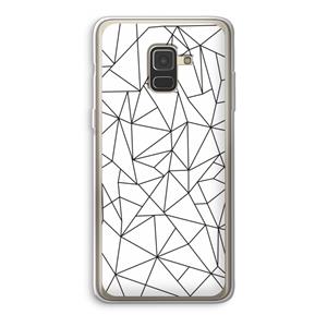 CaseCompany Geometrische lijnen zwart: Samsung Galaxy A8 (2018) Transparant Hoesje
