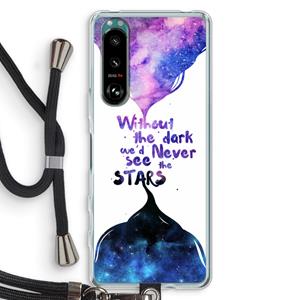 CaseCompany Stars quote: Sony Xperia 5 III Transparant Hoesje met koord