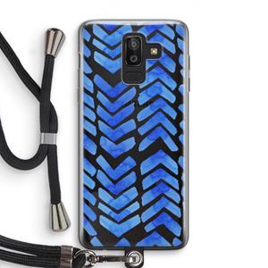 CaseCompany Blauwe pijlen: Samsung Galaxy J8 (2018) Transparant Hoesje met koord