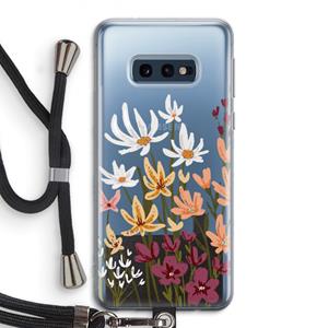 CaseCompany Painted wildflowers: Samsung Galaxy S10e Transparant Hoesje met koord