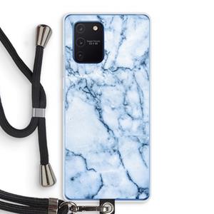 CaseCompany Blauw marmer: Samsung Galaxy Note 10 Lite Transparant Hoesje met koord