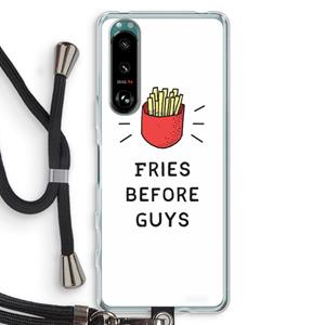 CaseCompany Fries before guys: Sony Xperia 5 III Transparant Hoesje met koord