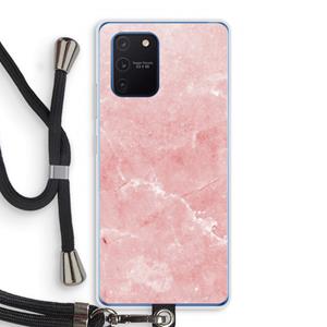 CaseCompany Roze marmer: Samsung Galaxy Note 10 Lite Transparant Hoesje met koord