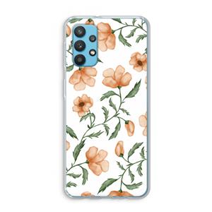 CaseCompany Peachy flowers: Samsung Galaxy A32 4G Transparant Hoesje