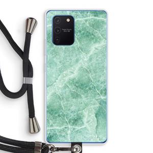 CaseCompany Groen marmer: Samsung Galaxy Note 10 Lite Transparant Hoesje met koord