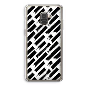 CaseCompany Zwarte vegen: Samsung Galaxy A8 (2018) Transparant Hoesje