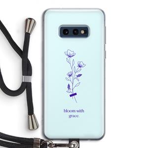 CaseCompany Bloom with grace: Samsung Galaxy S10e Transparant Hoesje met koord