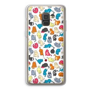 CaseCompany Kleurrijke katten: Samsung Galaxy A8 (2018) Transparant Hoesje