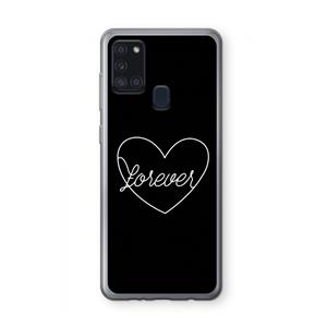 CaseCompany Forever heart black: Samsung Galaxy A21s Transparant Hoesje