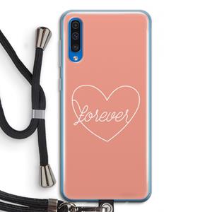 CaseCompany Forever heart: Samsung Galaxy A50 Transparant Hoesje met koord