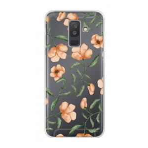 CaseCompany Peachy flowers: Samsung Galaxy A6 Plus (2018) Transparant Hoesje