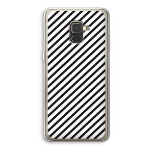 CaseCompany Strepen zwart-wit: Samsung Galaxy A8 (2018) Transparant Hoesje
