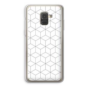 CaseCompany Zwart-witte kubussen: Samsung Galaxy A8 (2018) Transparant Hoesje