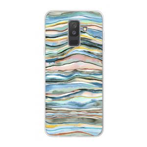 CaseCompany Watercolor Agate: Samsung Galaxy A6 Plus (2018) Transparant Hoesje