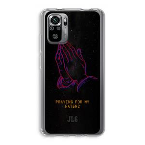 CaseCompany Praying For My Haters: Xiaomi Redmi Note 10S Transparant Hoesje