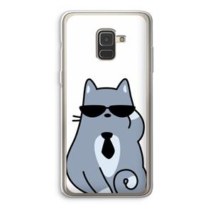 CaseCompany Cool cat: Samsung Galaxy A8 (2018) Transparant Hoesje