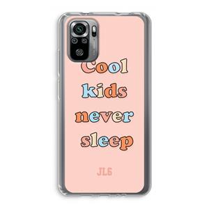 CaseCompany Cool Kids Never Sleep: Xiaomi Redmi Note 10S Transparant Hoesje