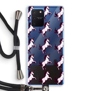 CaseCompany Musketon Unicorn: Samsung Galaxy Note 10 Lite Transparant Hoesje met koord