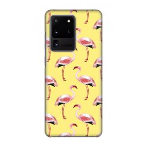 CaseCompany Flamingo's geel: Volledig geprint Samsung Galaxy S20 Ultra Hoesje
