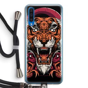 CaseCompany Tiger and Rattlesnakes: Samsung Galaxy A50 Transparant Hoesje met koord