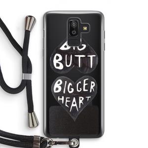 CaseCompany Big butt bigger heart: Samsung Galaxy J8 (2018) Transparant Hoesje met koord