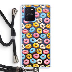 CaseCompany Pink donuts: Samsung Galaxy Note 10 Lite Transparant Hoesje met koord