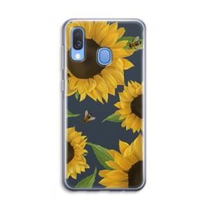 CaseCompany Sunflower and bees: Samsung Galaxy A40 Transparant Hoesje