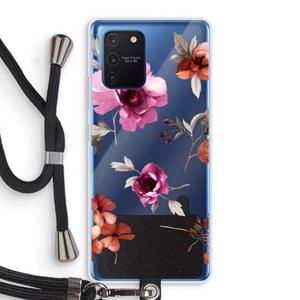 CaseCompany Geschilderde bloemen: Samsung Galaxy Note 10 Lite Transparant Hoesje met koord