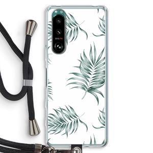 CaseCompany Simple leaves: Sony Xperia 5 III Transparant Hoesje met koord